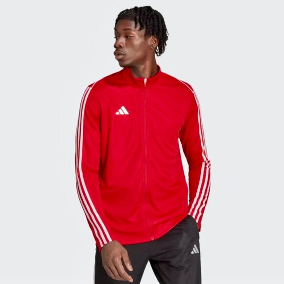 Adidas Climalite Long Sleeve Red Track Jacket Men L with custom CESA logo - Picture 1 of 11
